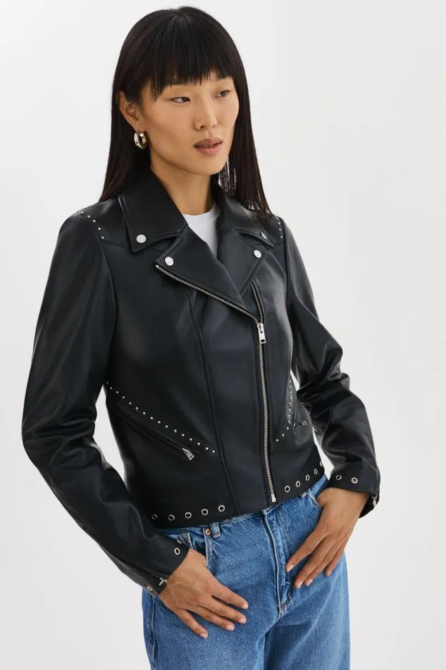 Women IDETTA Leather Biker Jacket Black LAMARQUE Leather Jackets Women IDETTA Leather Biker Jacket Black LAMARQUE Leather Jackets