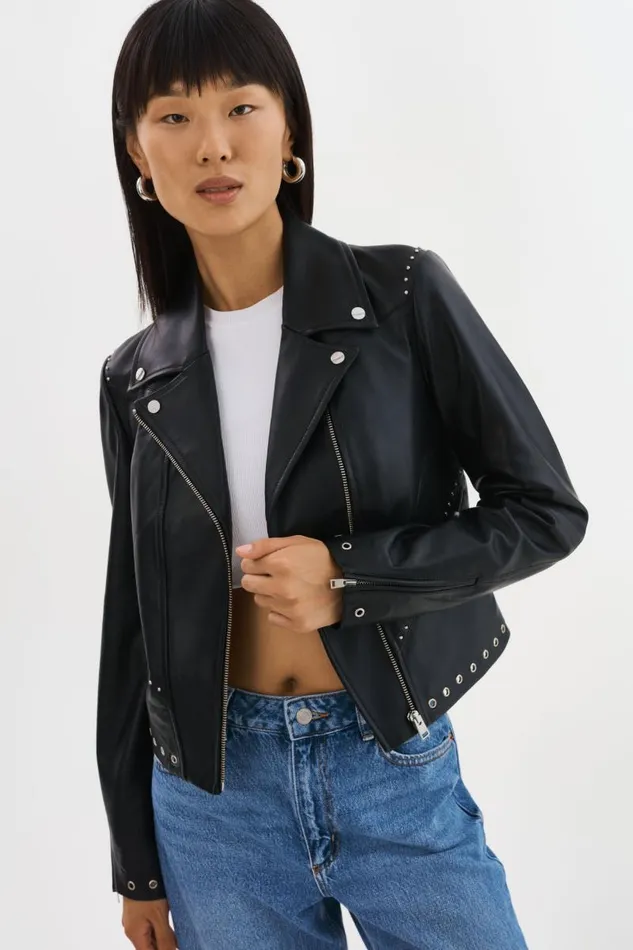 Women IDETTA Leather Biker Jacket Black LAMARQUE Leather Jackets Women IDETTA Leather Biker Jacket Black LAMARQUE Leather Jackets