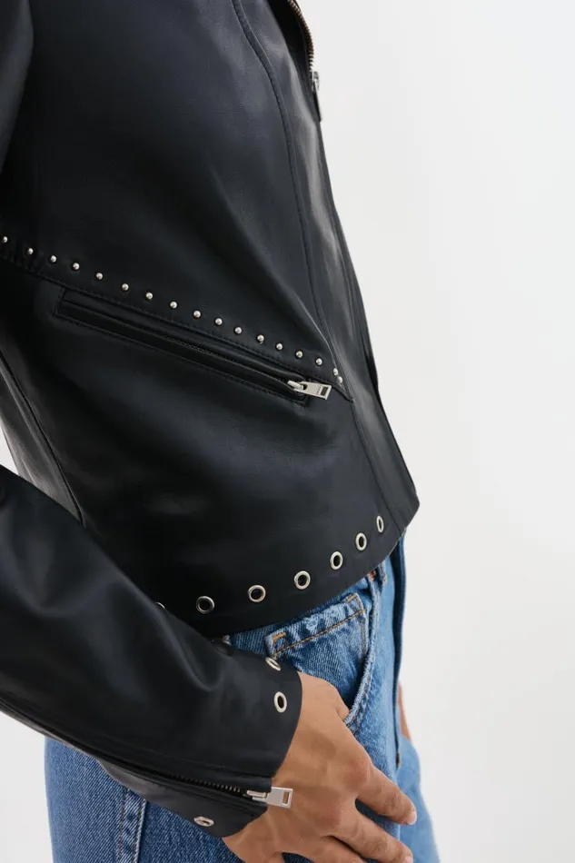 Women IDETTA Leather Biker Jacket Black LAMARQUE Leather Jackets Women IDETTA Leather Biker Jacket Black LAMARQUE Leather Jackets