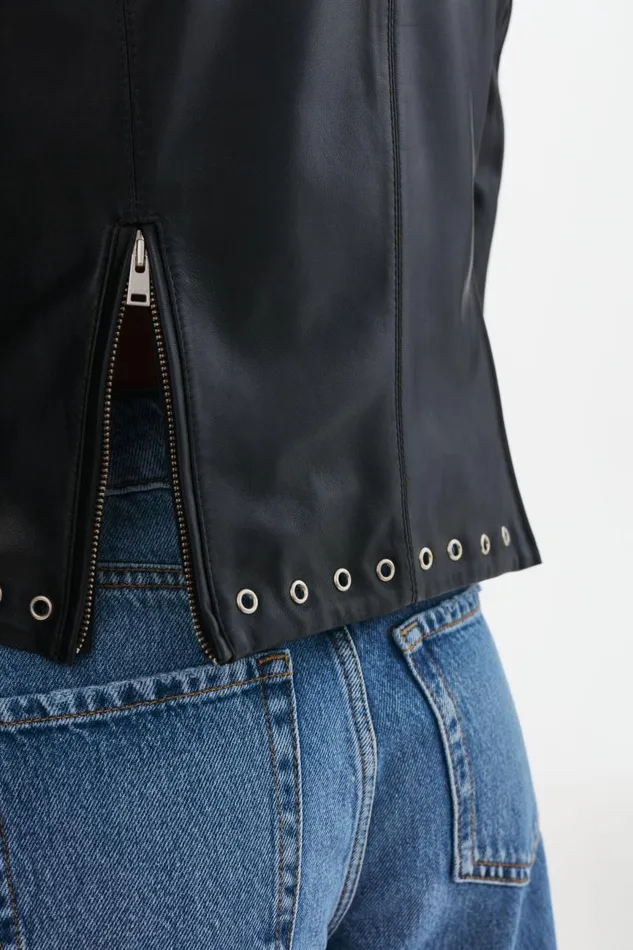 Women IDETTA Leather Biker Jacket Black LAMARQUE Leather Jackets Women IDETTA Leather Biker Jacket Black LAMARQUE Leather Jackets