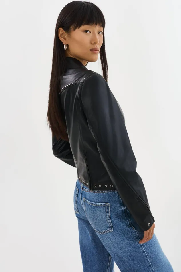 Women IDETTA Leather Biker Jacket Black LAMARQUE Leather Jackets Women IDETTA Leather Biker Jacket Black LAMARQUE Leather Jackets