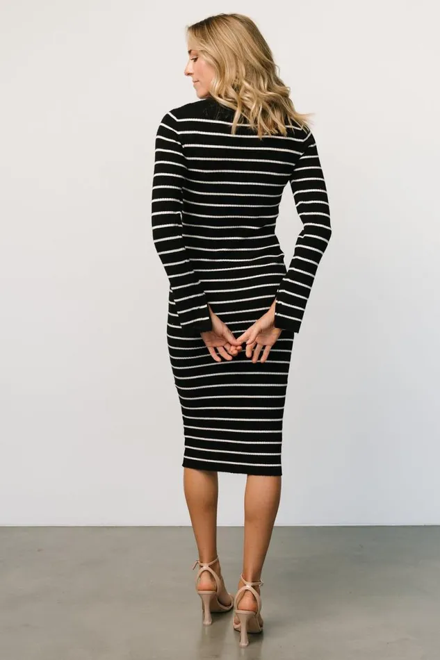 Women Iggy Sweater Dress Black Ivory Baltic Born Midi Dresses Women Iggy Sweater Dress Black Ivory Baltic Born Midi Dresses