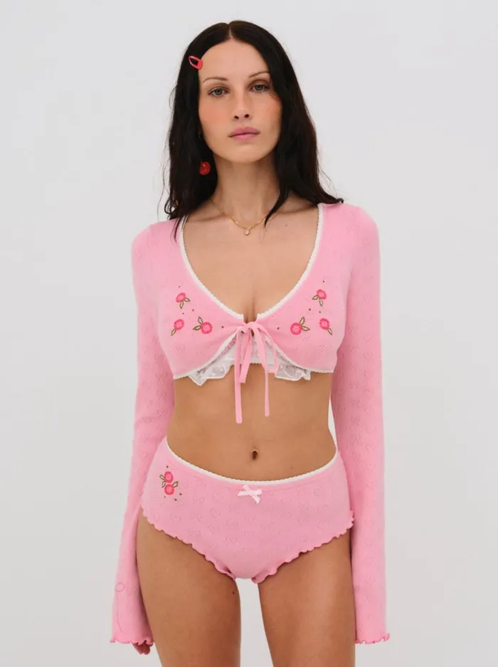 Women Isabel Knit Short Pink For Love and Lemons Lingerie Women Isabel Knit Short Pink For Love and Lemons Lingerie