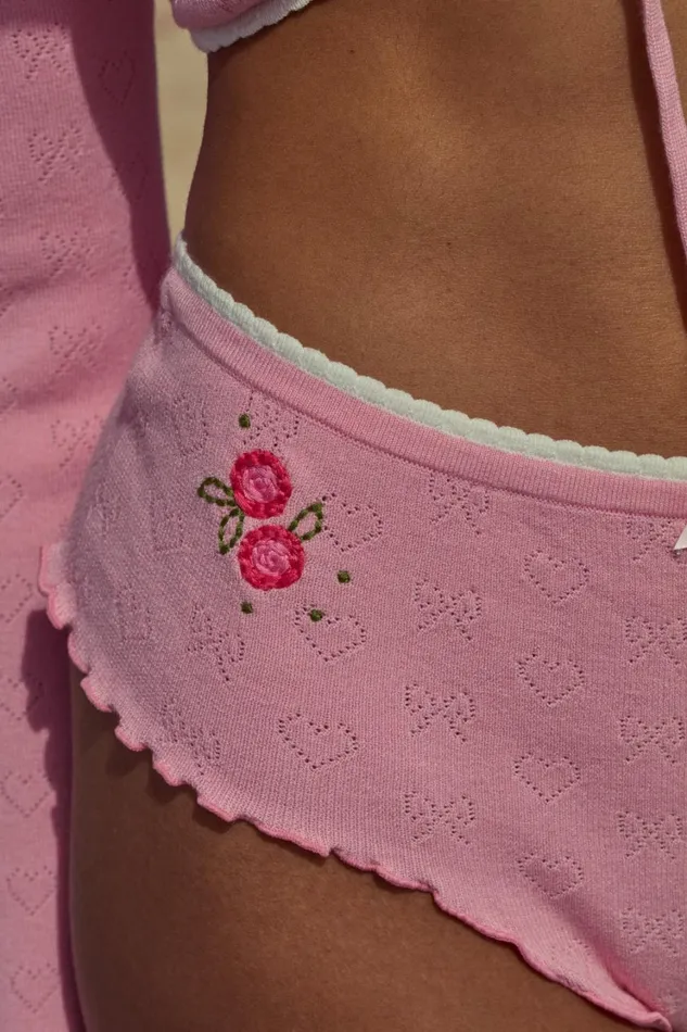 Women Isabel Knit Short Pink For Love and Lemons Lingerie Women Isabel Knit Short Pink For Love and Lemons Lingerie