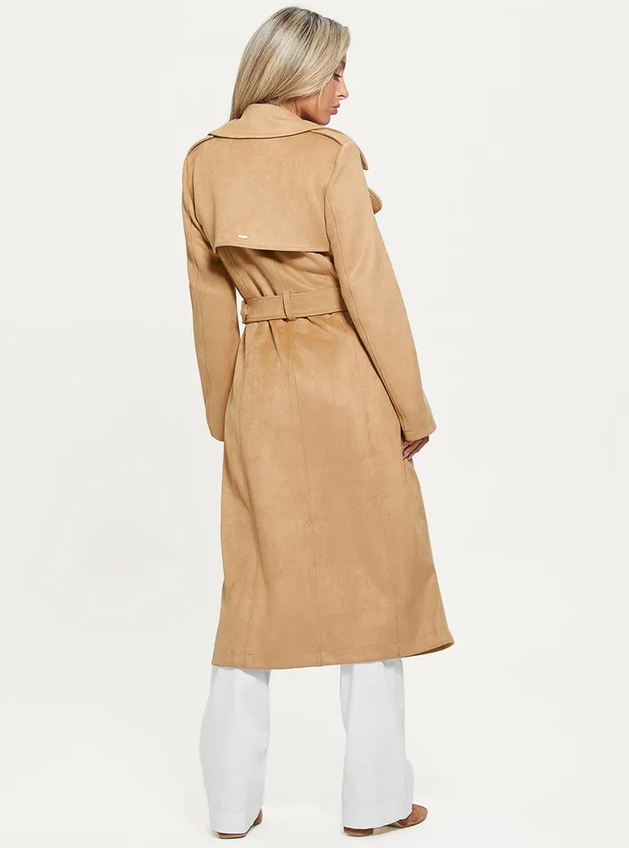 Women Jackets and Coats GUESS Khaki Tan Baraa Trench Coat Women Jackets and Coats GUESS Khaki Tan Baraa Trench Coat