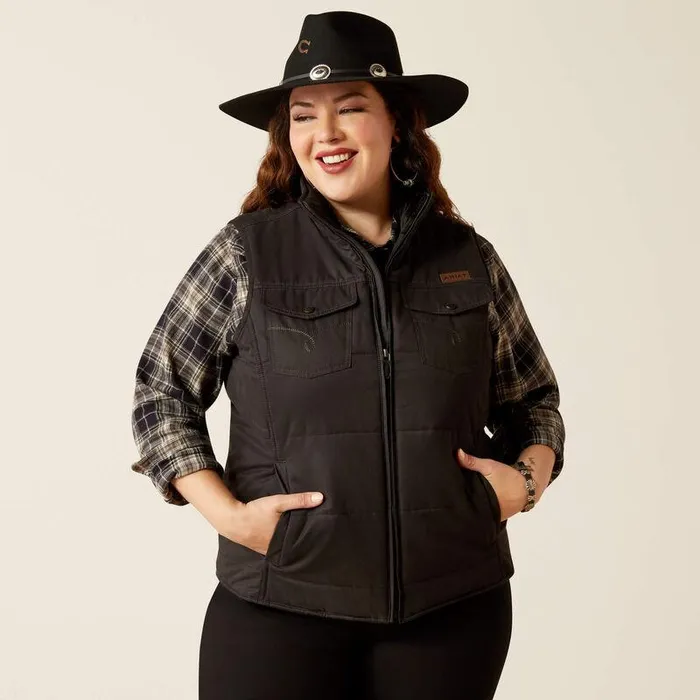 Women Jackets and Vests Ariat Grizzly Quilted Vest Black