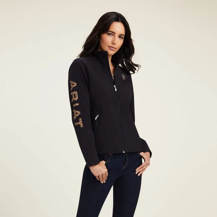 Women Jackets and Vests Ariat New Team Softshell Jacket Blackandleopard