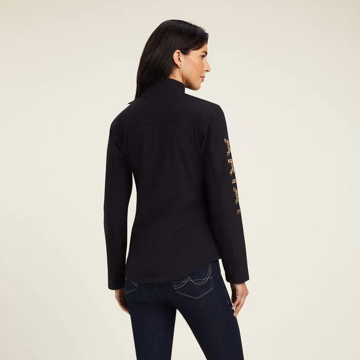 Women Jackets and Vests Ariat New Team Softshell Jacket Blackandleopard