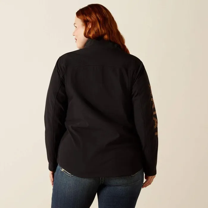 Women Jackets and Vests Ariat New Team Softshell Jacket Blackandleopard