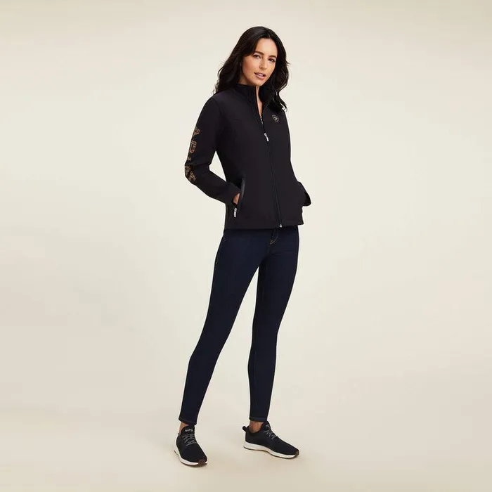 Women Jackets and Vests Ariat New Team Softshell Jacket Blackandleopard