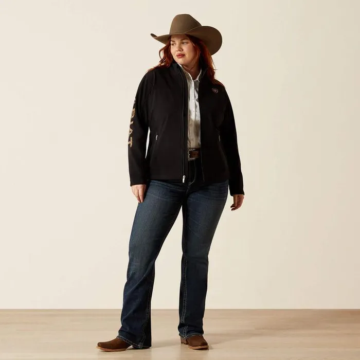 Women Jackets and Vests Ariat New Team Softshell Jacket Blackandleopard
