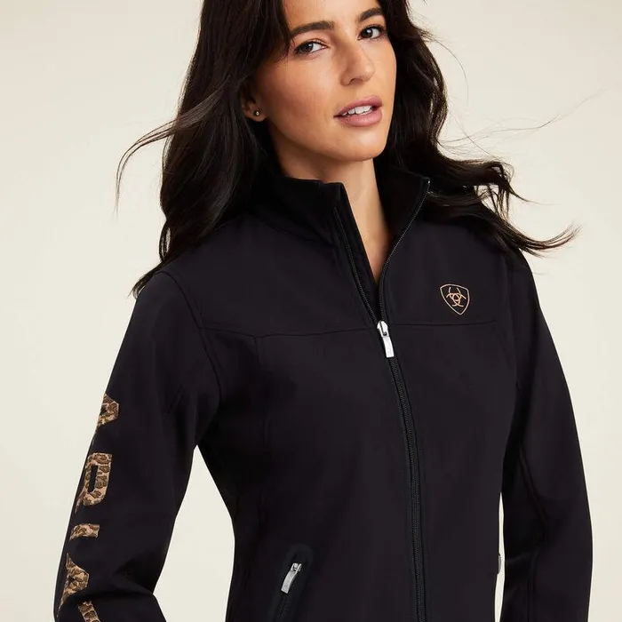 Women Jackets and Vests Ariat New Team Softshell Jacket Blackandleopard