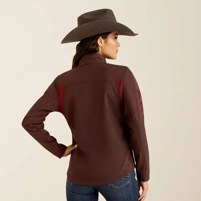 Women Jackets and Vests Ariat New Team Softshell Jacket Chocolate Plumtawny Port