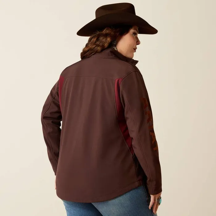 Women Jackets and Vests Ariat New Team Softshell Jacket Chocolate Plumtawny Port