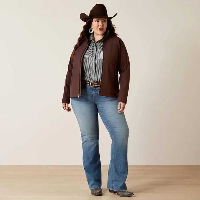Women Jackets and Vests Ariat New Team Softshell Jacket Chocolate Plumtawny Port