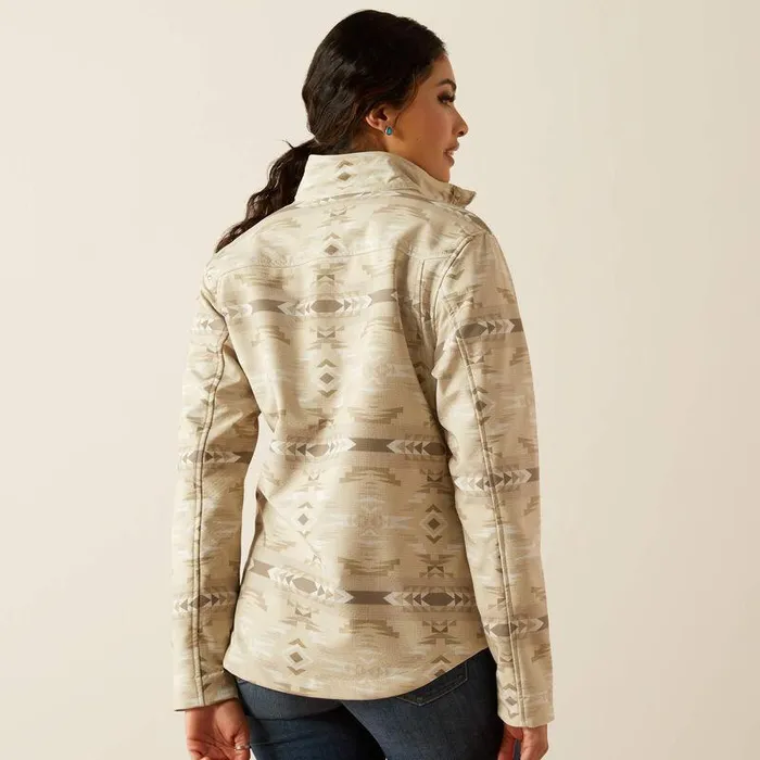 Women Jackets and Vests Ariat New Team Softshell Print Jacket Sandstone Southwest Print