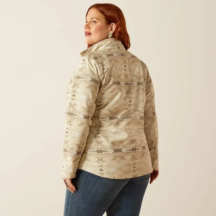 Women Jackets and Vests Ariat New Team Softshell Print Jacket Sandstone Southwest Print