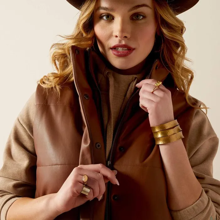 Women Jackets and Vests Ariat Swirls Faux Leather Vest Soft Silt Women Jackets and Vests Ariat Swirls Faux Leather Vest Soft Silt