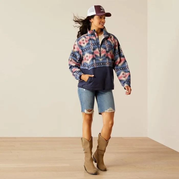 Women Jackets and Vests Ariat Whisper Pullover Jacket Grey Print Women Jackets and Vests Ariat Whisper Pullover Jacket Grey Print