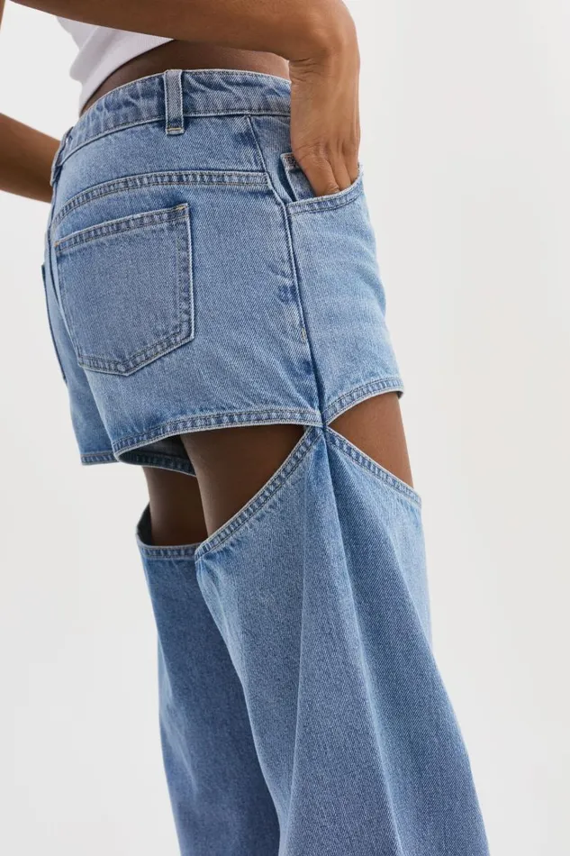 Women JAYLENE Denim CutOut Jeans Light Blue Wash LAMARQUE Pants and Shorts