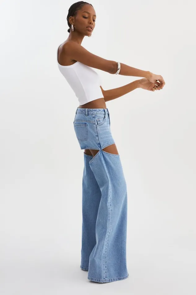Women JAYLENE Denim CutOut Jeans Light Blue Wash LAMARQUE Pants and Shorts