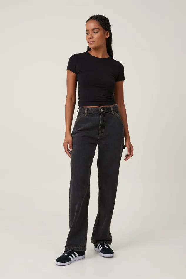 Women Jeans Cotton On Carpenter Jean Smokey Black