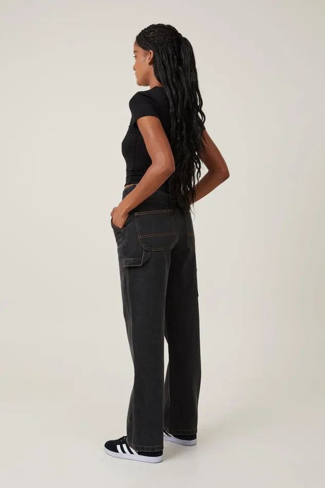 Women Jeans Cotton On Carpenter Jean Smokey Black