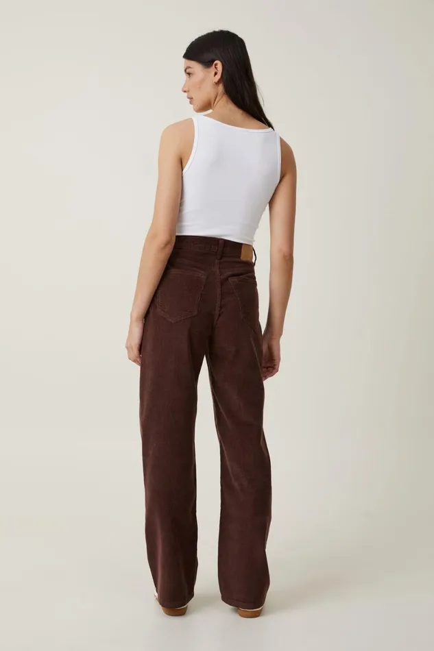 Women Jeans Cotton On Cord Straight Jean Dark Oak
