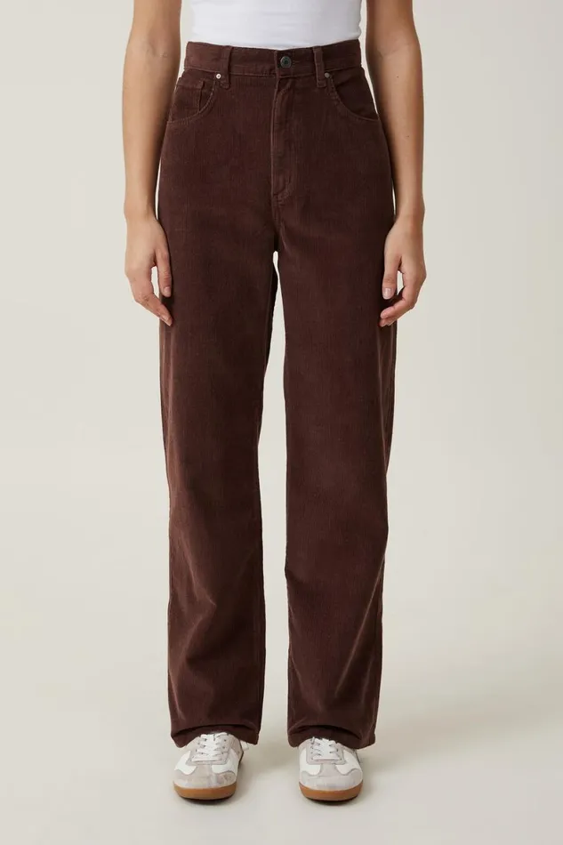 Women Jeans Cotton On Cord Straight Jean Dark Oak