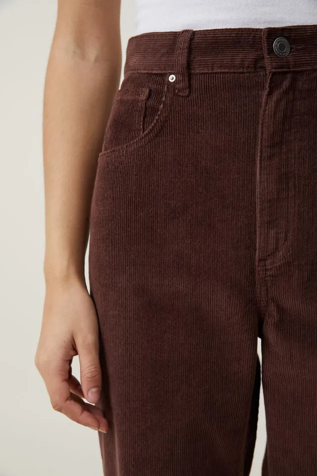 Women Jeans Cotton On Cord Straight Jean Dark Oak