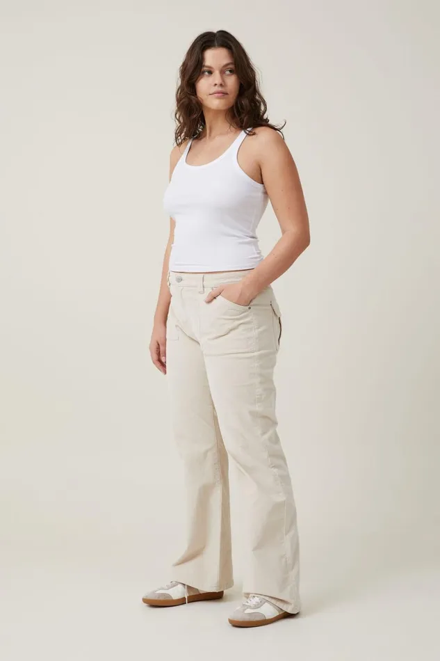 Women Jeans Cotton On Cord Stretch Bootcut Flare Jean Porcelainutility
