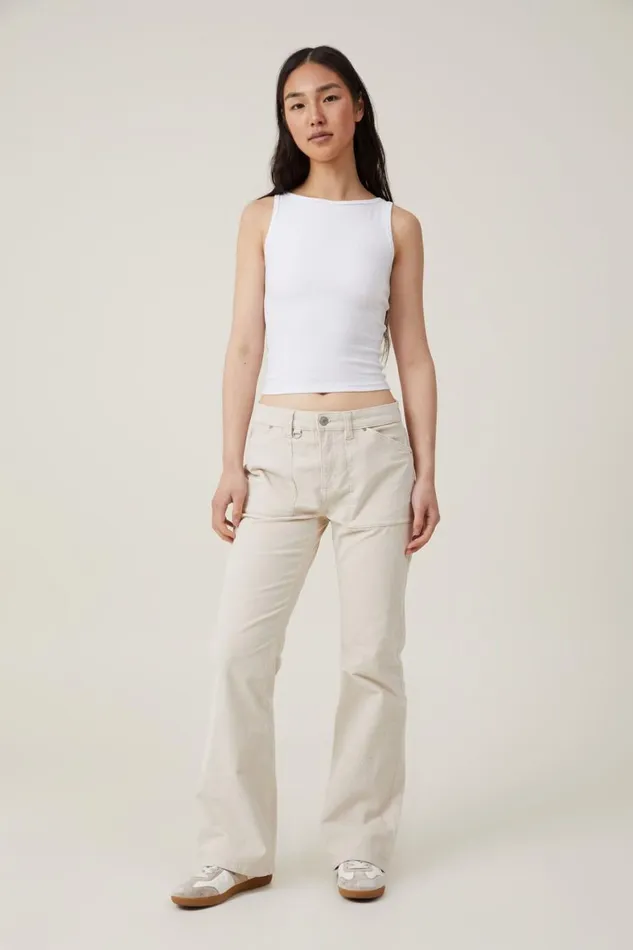Women Jeans Cotton On Cord Stretch Bootcut Flare Jean Porcelainutility