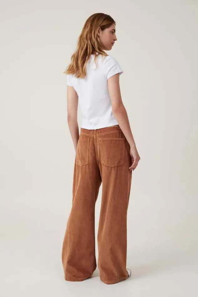 Women Jeans Cotton On Cord Super Baggy Leg Jean Pinecone