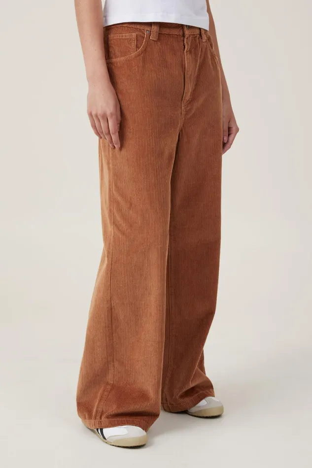 Women Jeans Cotton On Cord Super Baggy Leg Jean Pinecone