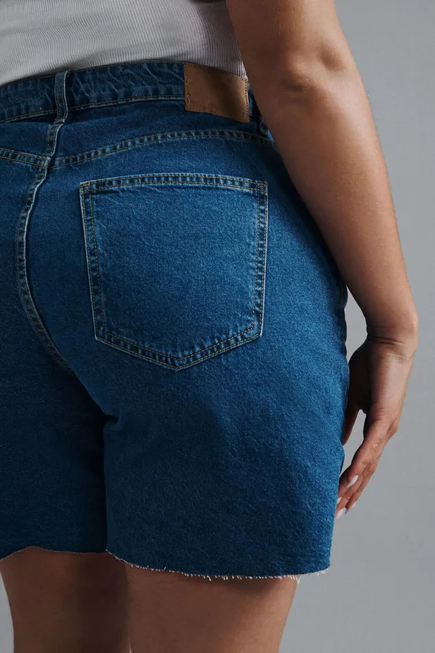 Women Jeans Cotton On Curvy Relaxed Denim Short Sea Blue