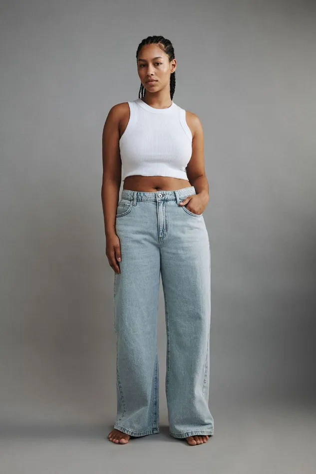 Women Jeans Cotton On Relaxed Wide Leg Jean Palm Blue