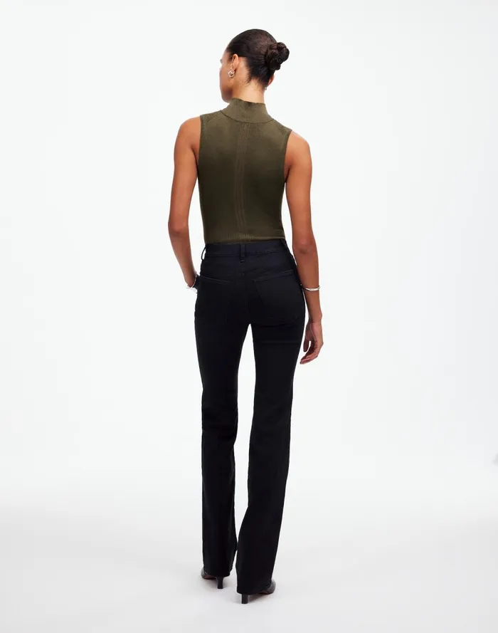 Women Jeans Madewell Kick Out FullLength Jeans Black Frost