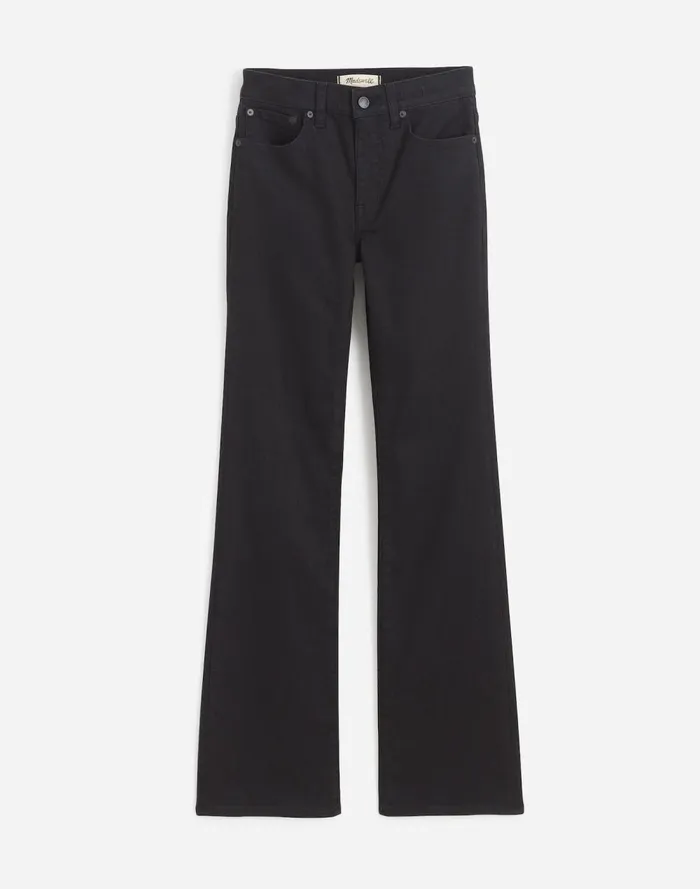 Women Jeans Madewell Kick Out FullLength Jeans Black Frost