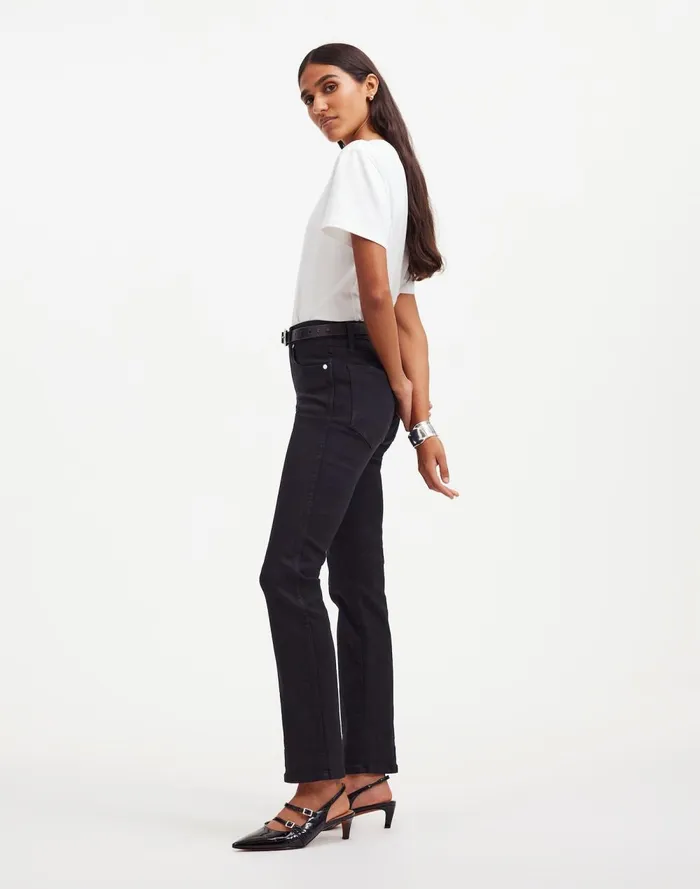Women Jeans Madewell Stovepipe Jeans Black Rinse Wash