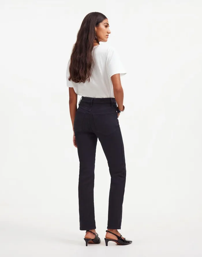 Women Jeans Madewell Stovepipe Jeans Black Rinse Wash