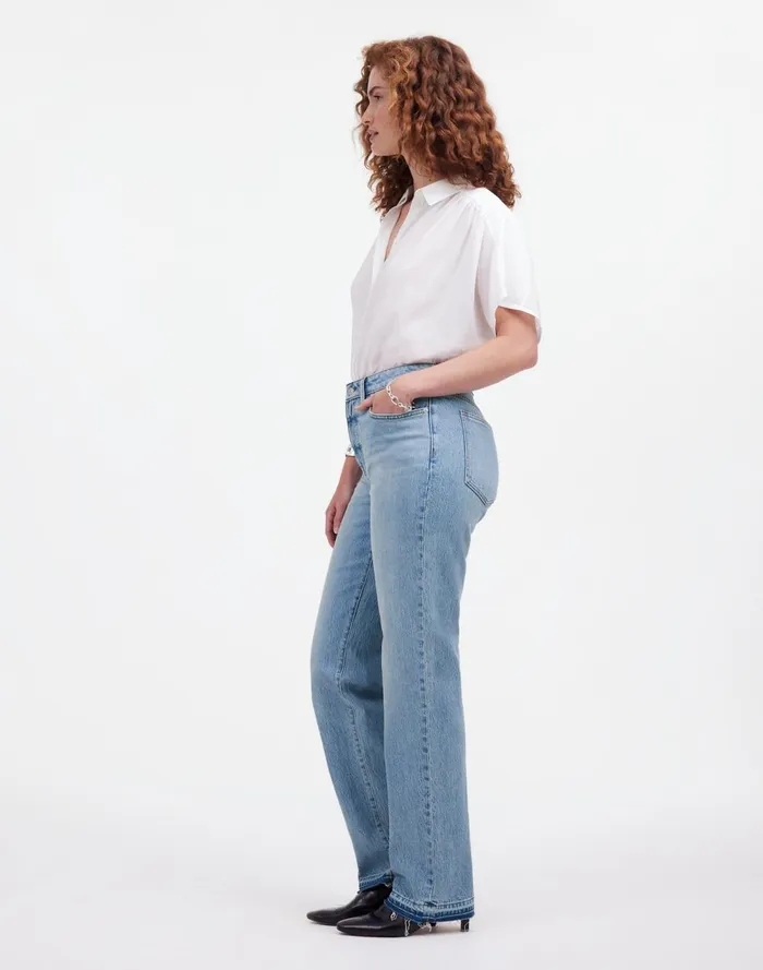 Women Jeans Madewell The Curvy 03990s Straight MidRise Jean In Barbosa Wash Barbosa Wash