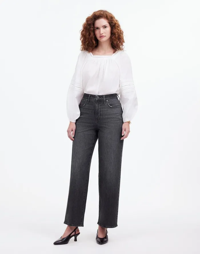 Women Jeans Madewell The Curvy Perfect Vintage WideLeg Crop Jean Robles Wash