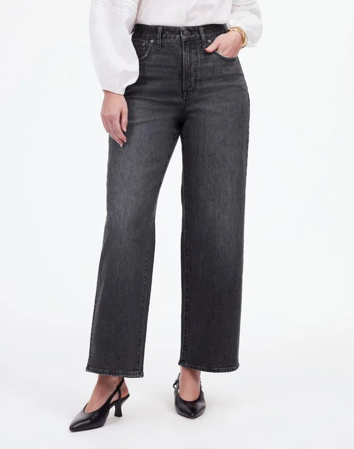 Women Jeans Madewell The Curvy Perfect Vintage WideLeg Crop Jean Robles Wash