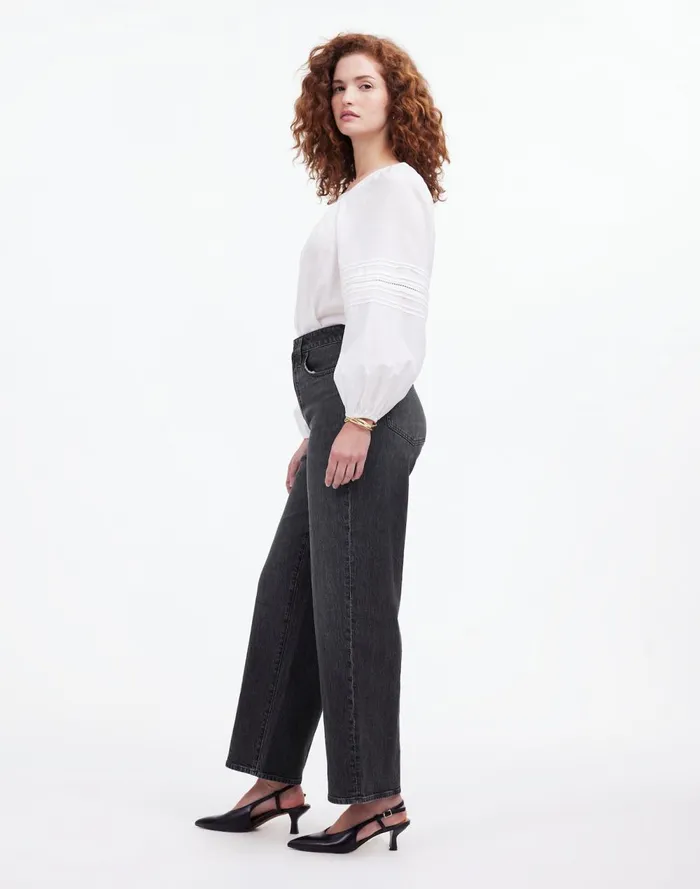 Women Jeans Madewell The Curvy Perfect Vintage WideLeg Crop Jean Robles Wash