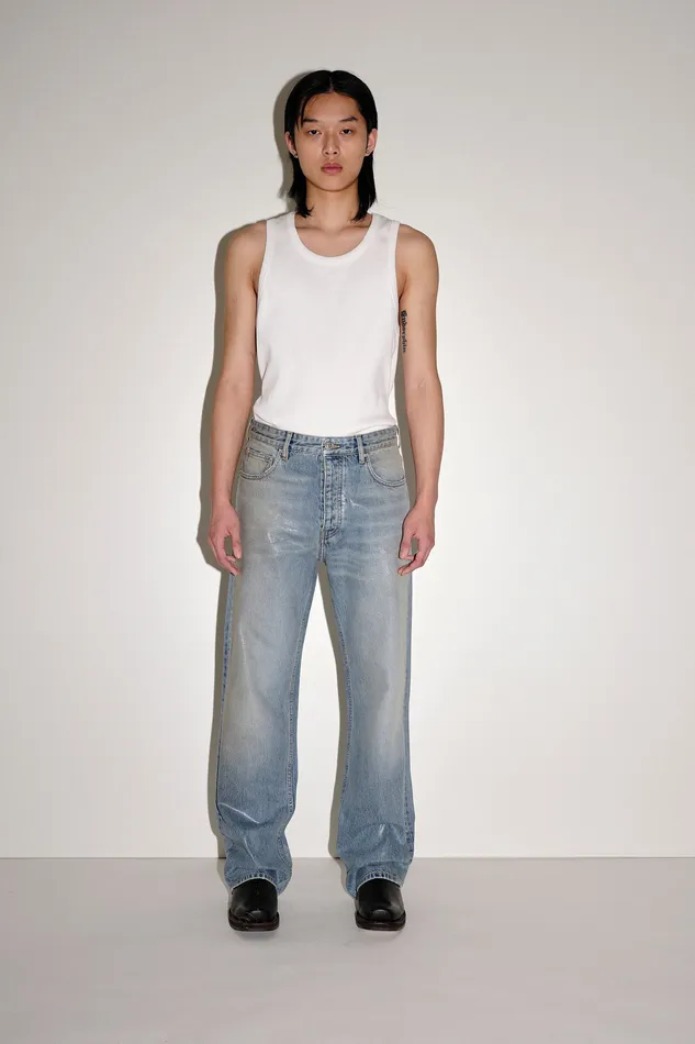 Women Jeans Wonhundred Genoa Coated Denim 8211 Coated Blue