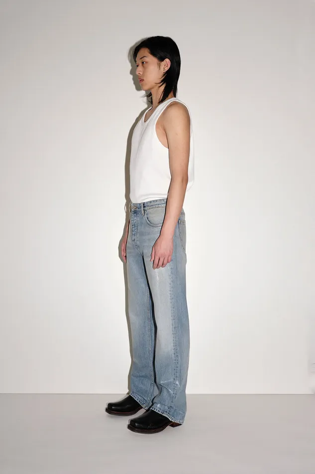 Women Jeans Wonhundred Genoa Coated Denim 8211 Coated Blue