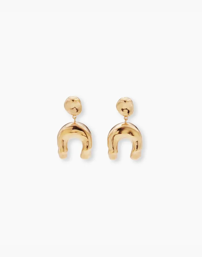 Women Jewelry Madewell AGMES Wishbone Earrings Gold
