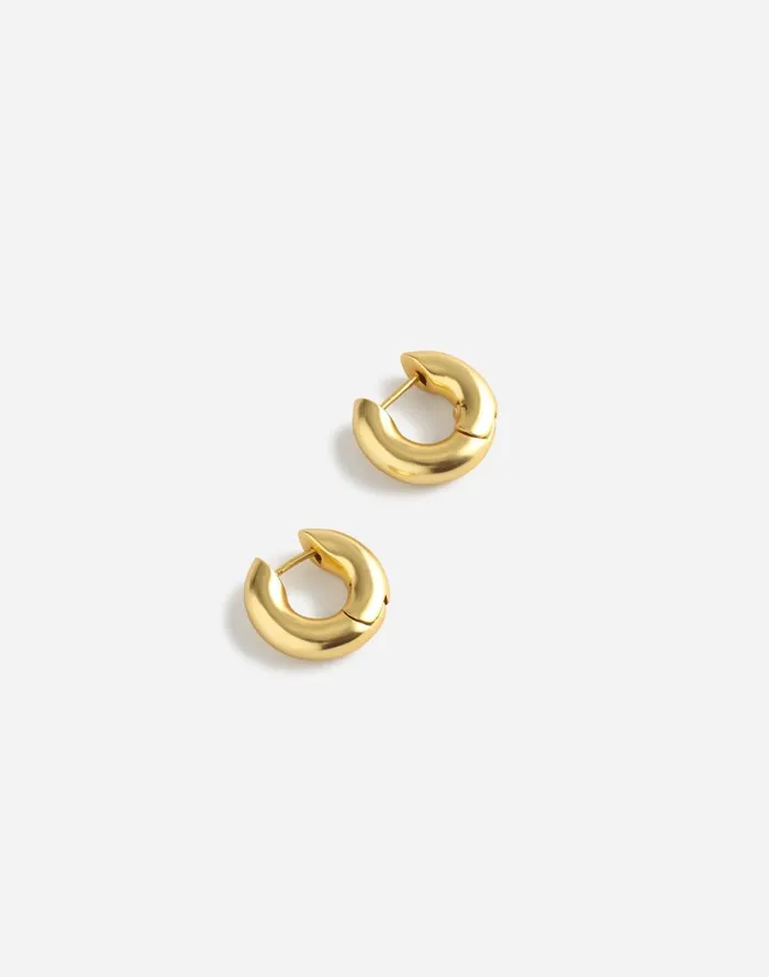 Women Jewelry Madewell Chunky Donut Huggie Hoop Earrings Vintage Gold