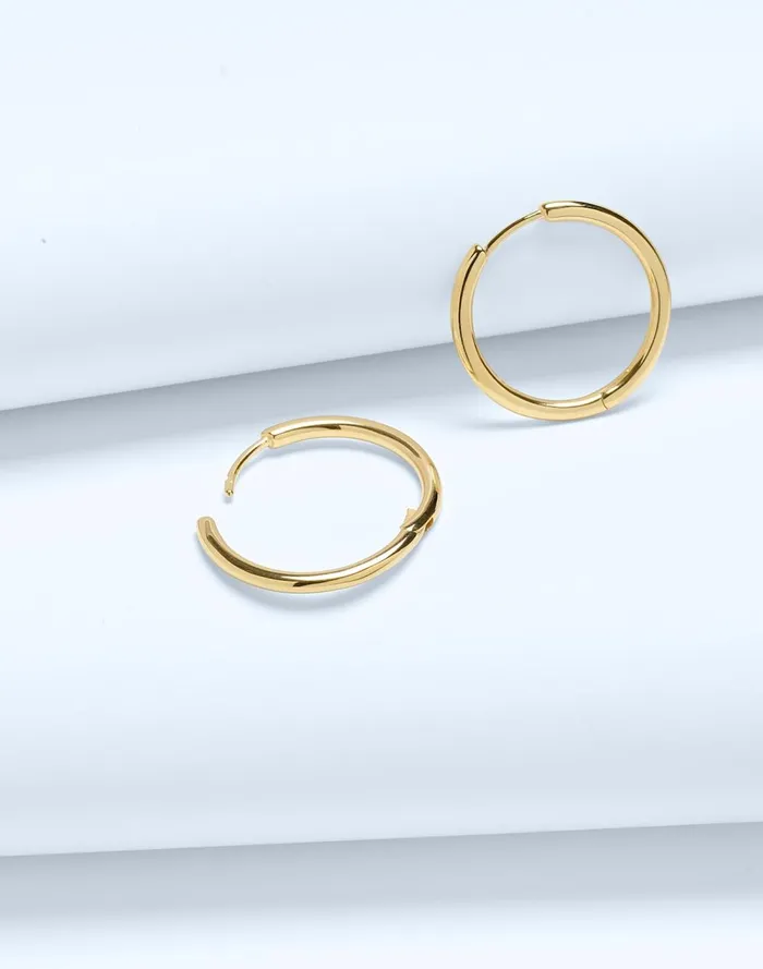 Women Jewelry Madewell DemiFine Medium Hoop Earrings 14k Gold