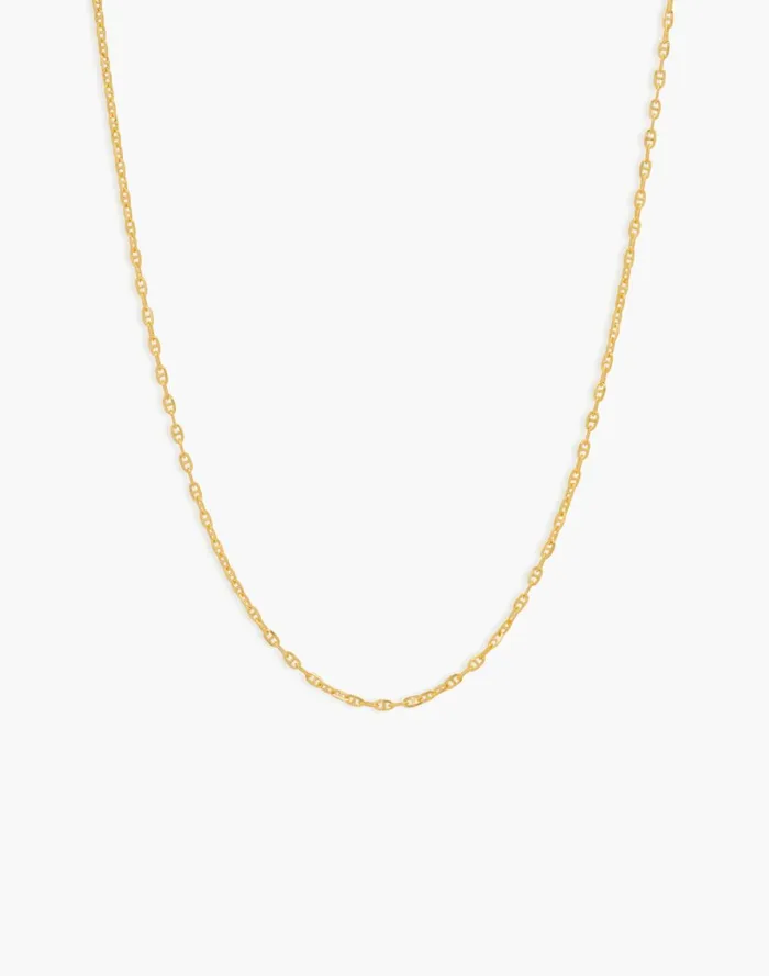 Women Jewelry Madewell Kinn Studio Micro Mariner Chain Necklace Gold